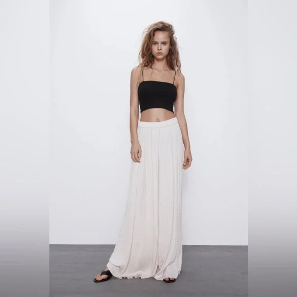 ZARA | pleated palazzo pants | XS - Picture 2 of 5